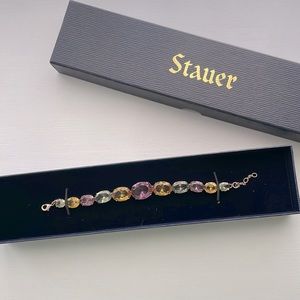 Pink, green, and yellow jewel bracelet.